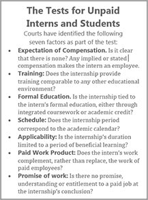 The Test for Unpaid Interns and Students