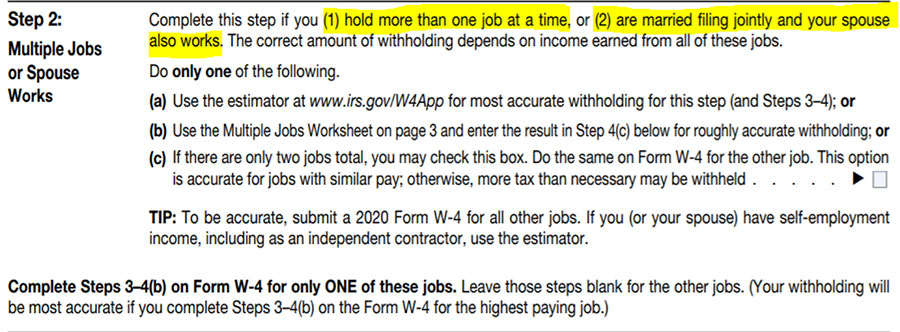 Multiple Jobs or Spouse Works