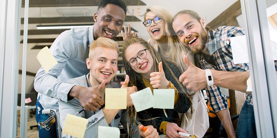 A group of happy employees