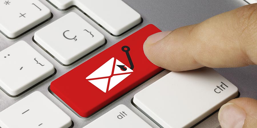 Computer keyboard with phishing button