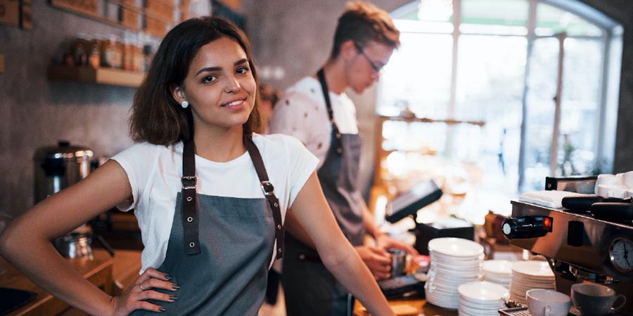Young Worker in a Coffeeshop